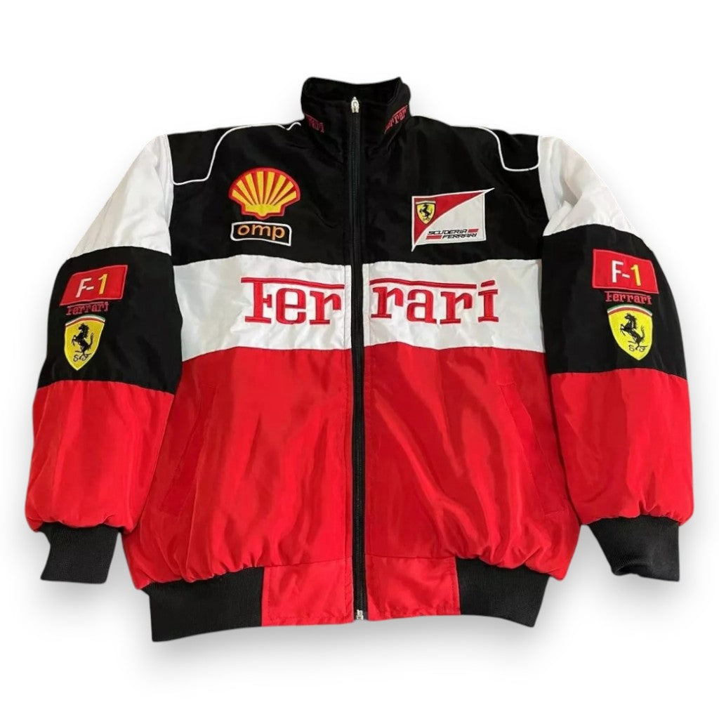 Red Black White F1 Bomber Jacket