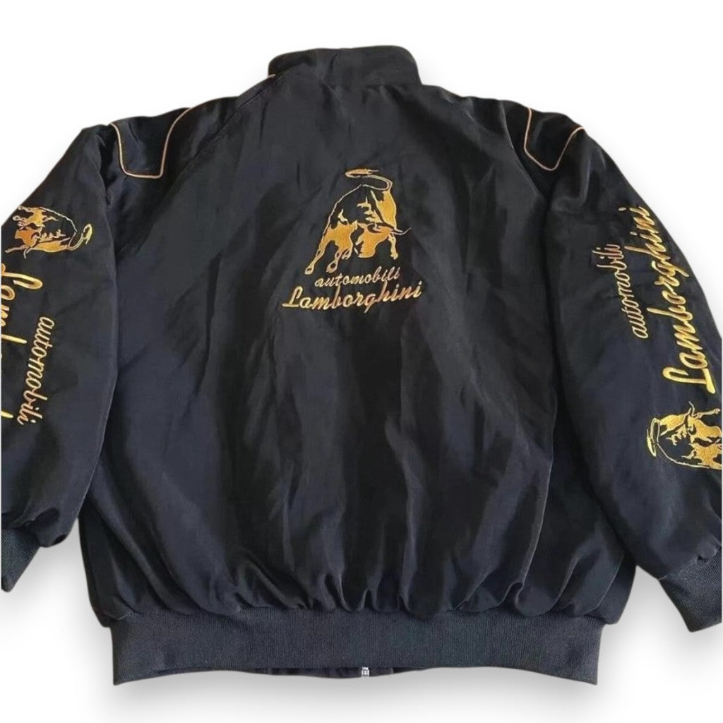 Black Lambo Racing Bomber Jacket