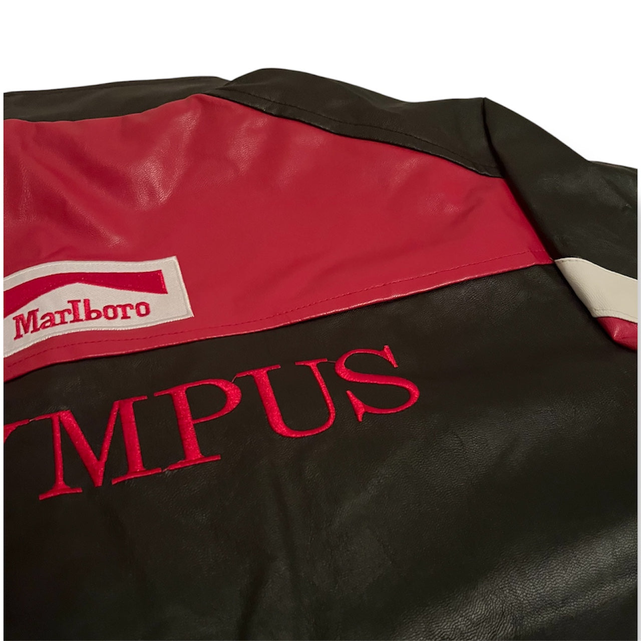 Red Black Amp PU Leather Jacket