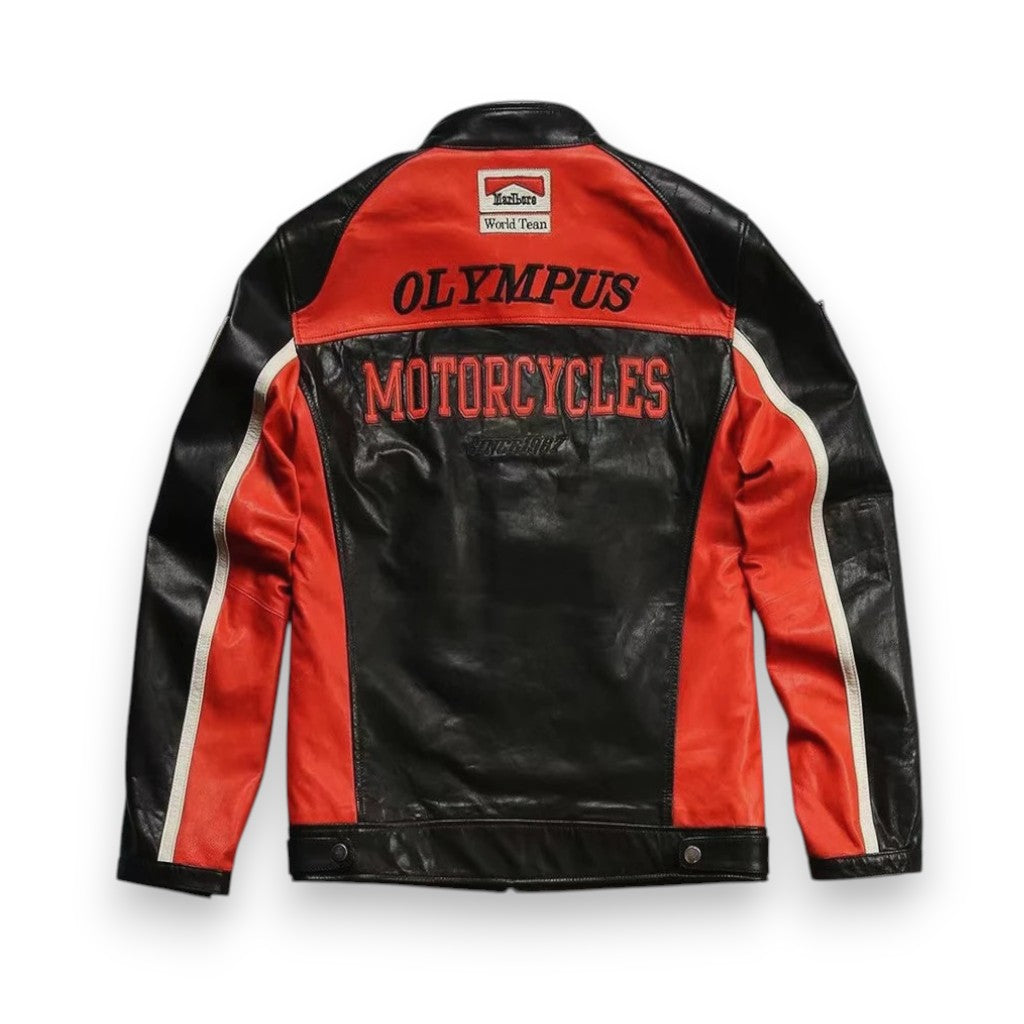 Red Black F1 PU Leather Jacket