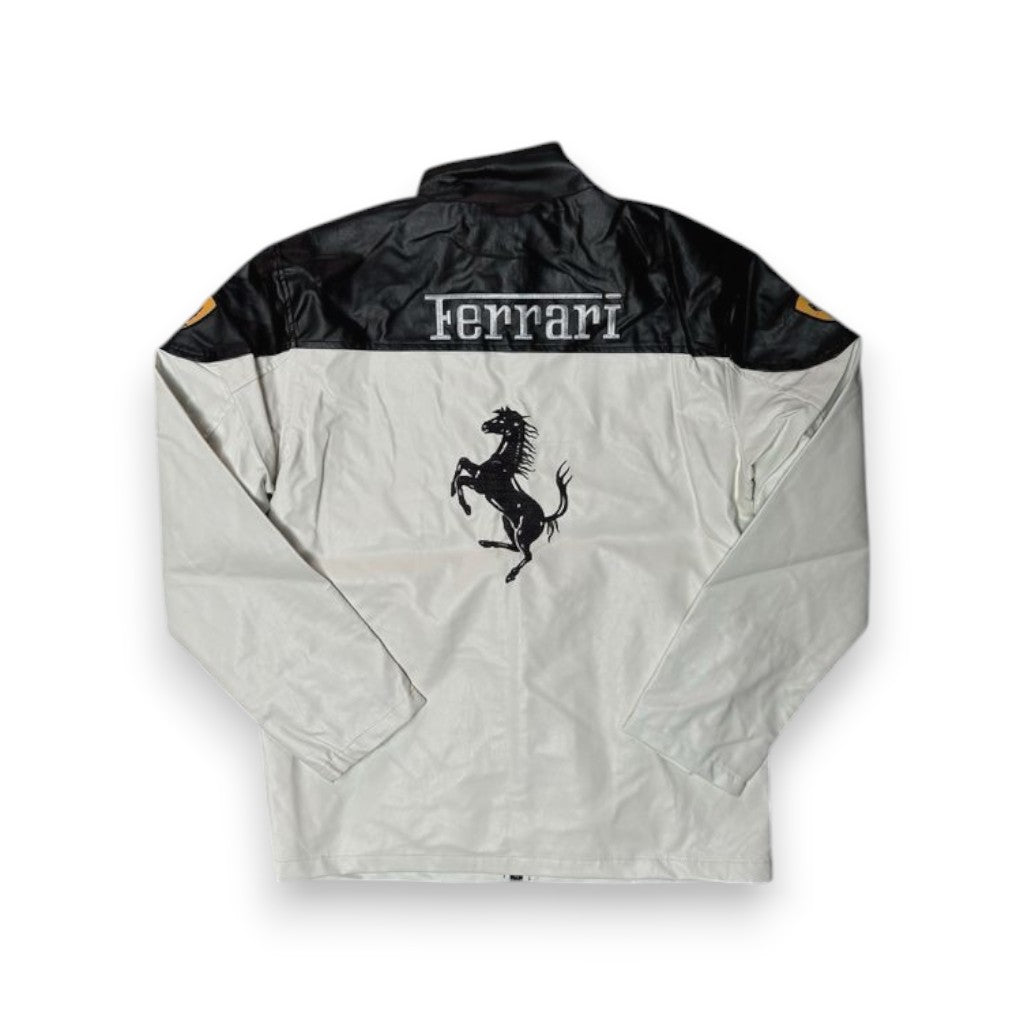 Black Red F1 PU Leather Jacket