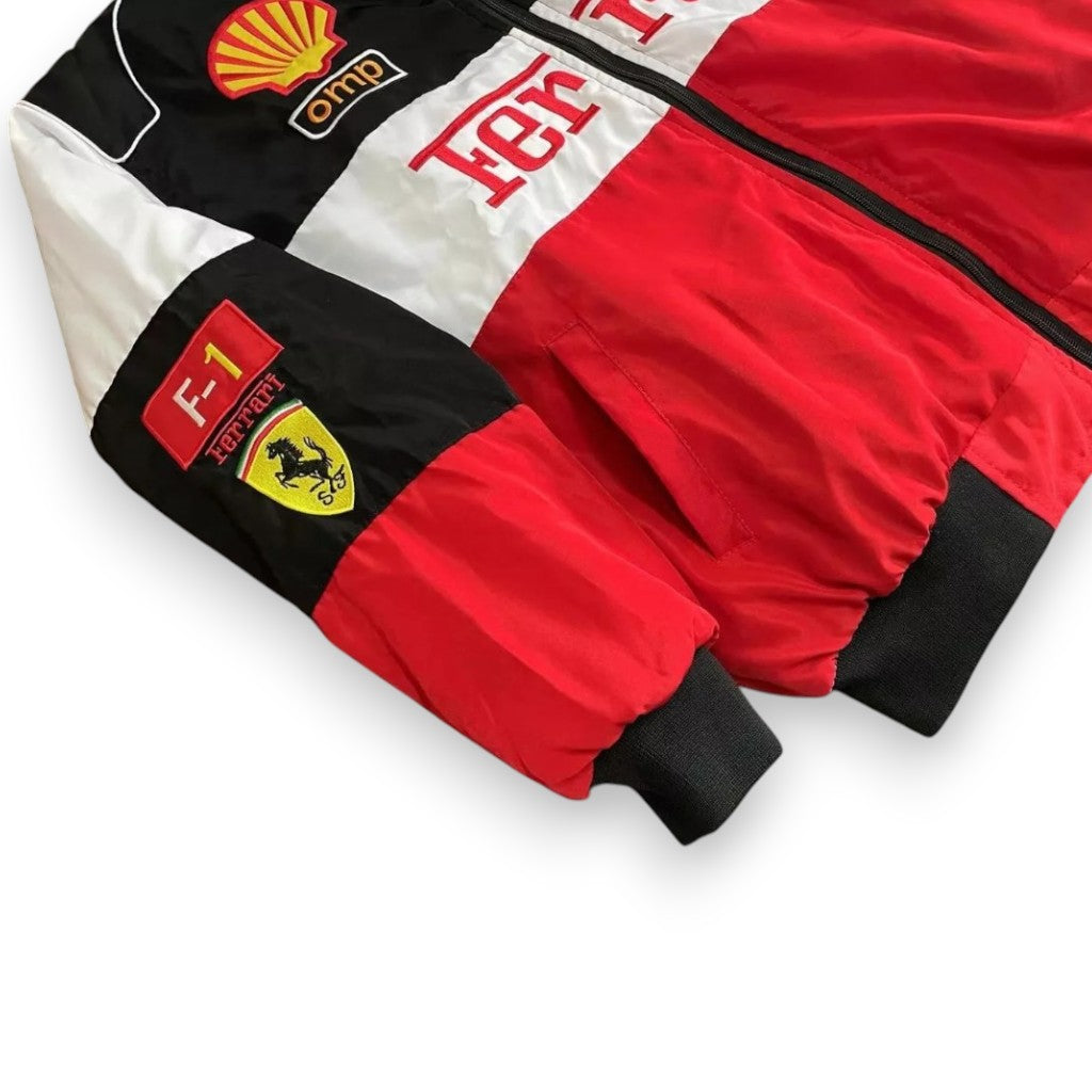Red Black White F1 Bomber Jacket