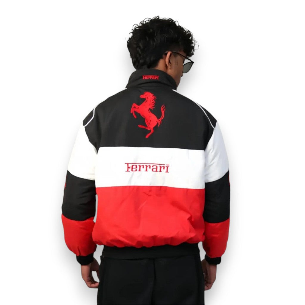Red Black White F1 Bomber Jacket