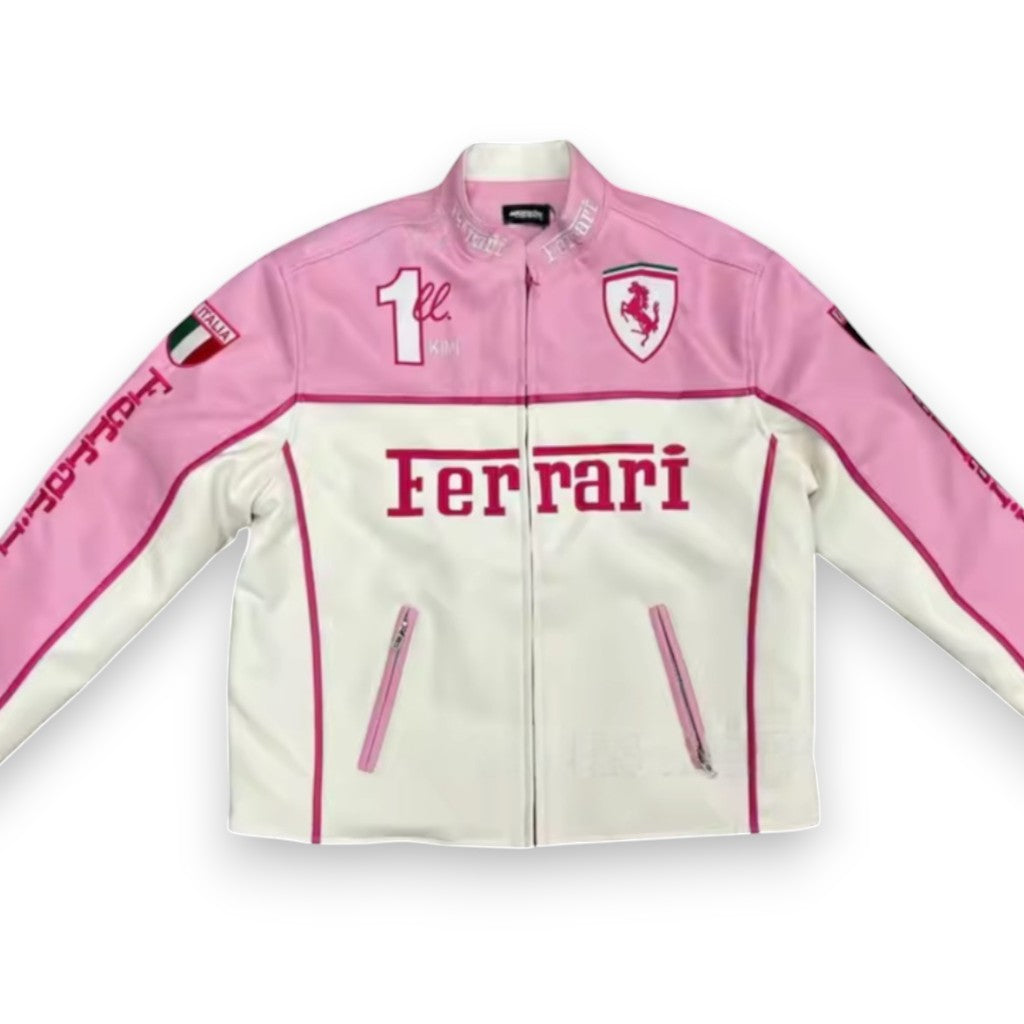 Pink PU Racing Jacket