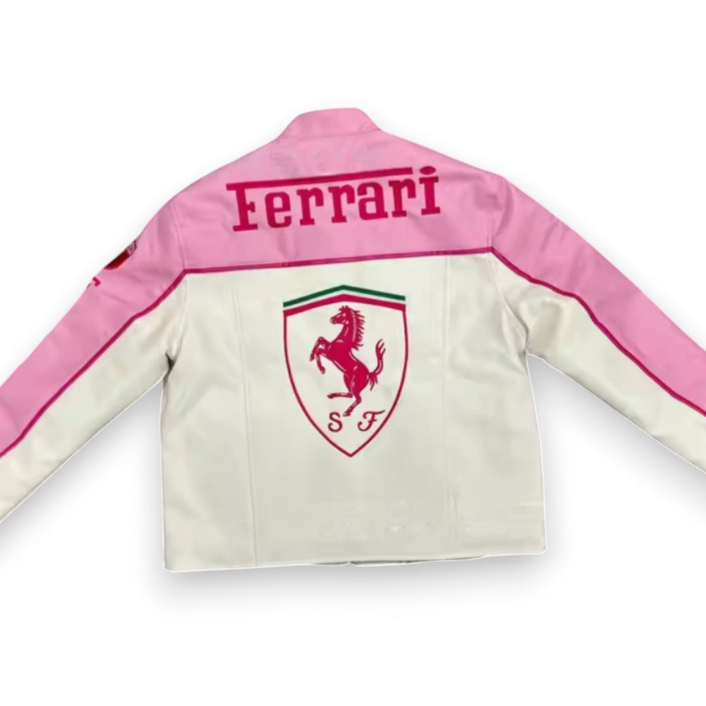 Pink PU Racing Jacket