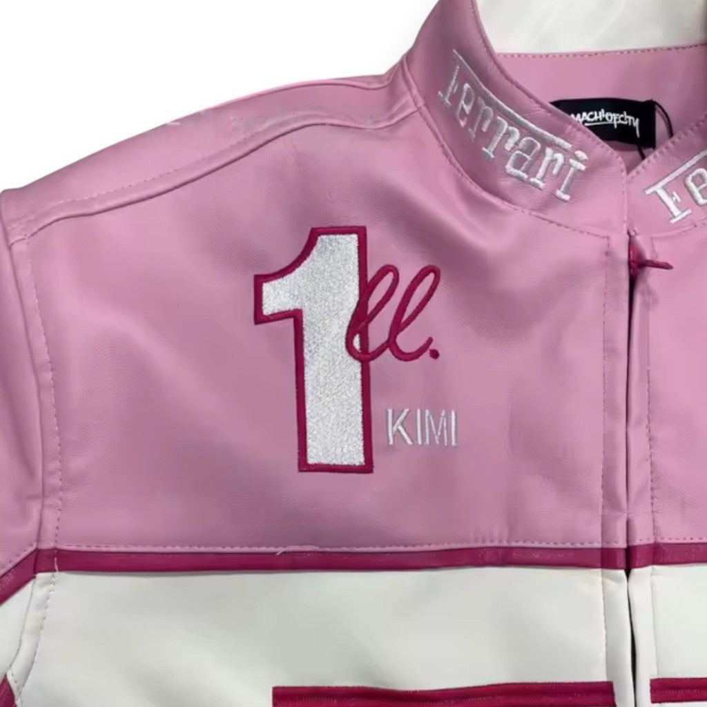Pink PU Racing Jacket