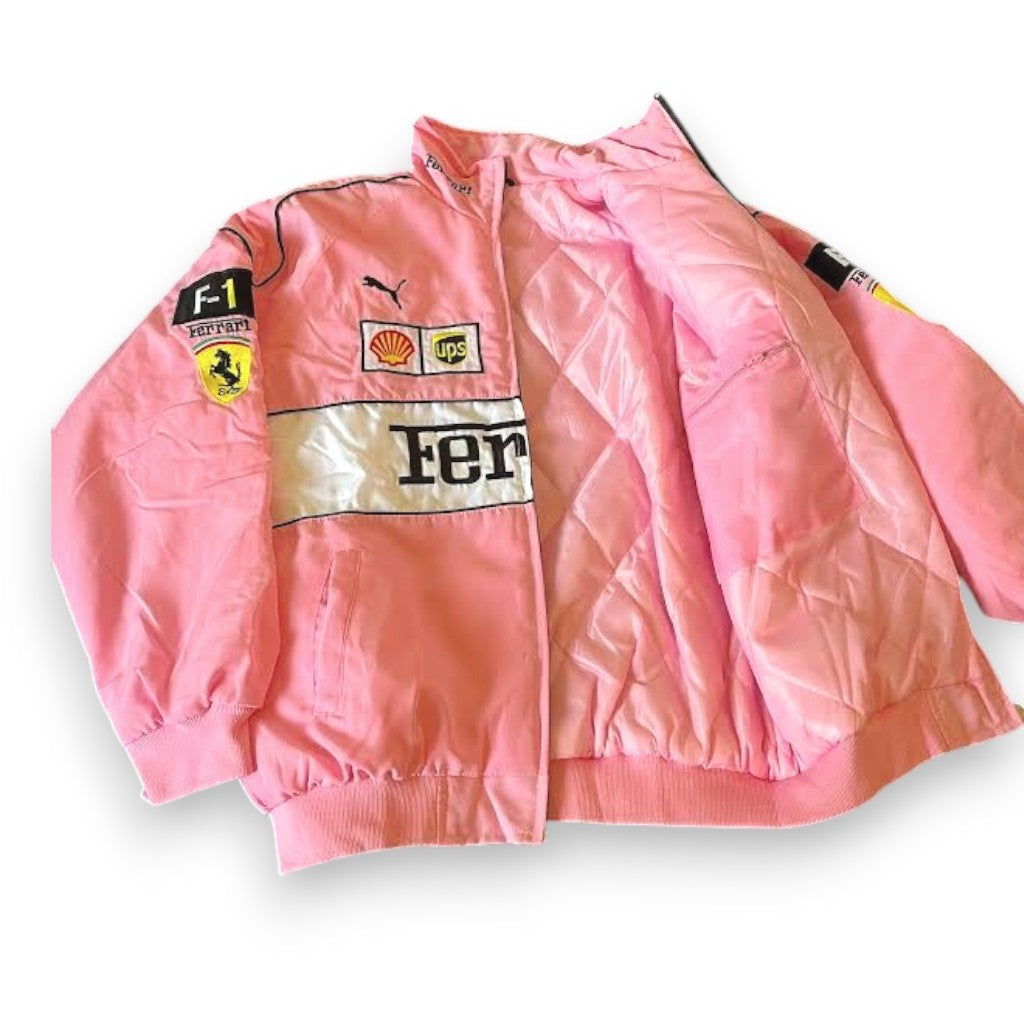 Pink F1 Racing Bomber Jacket