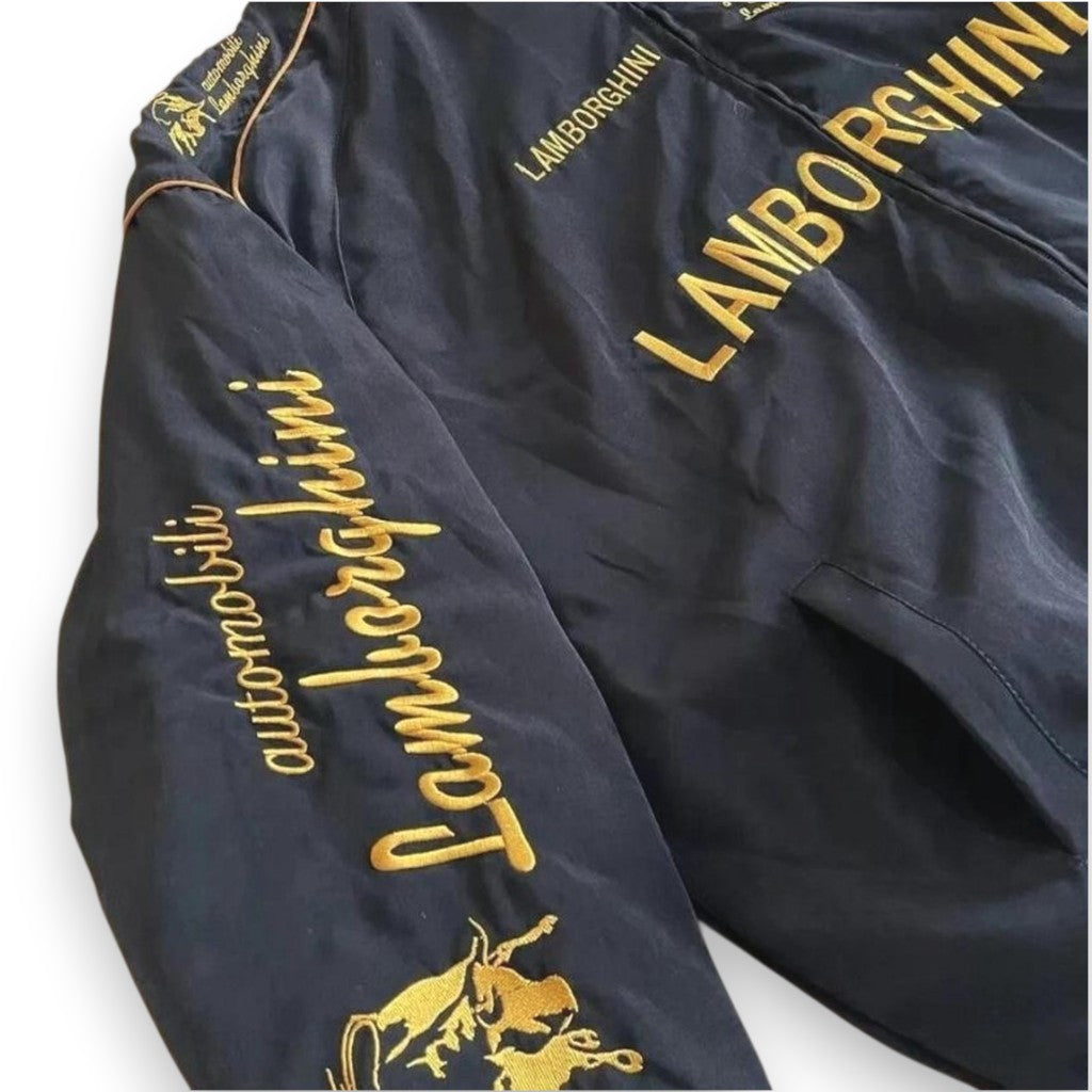 Black Lambo Racing Bomber Jacket