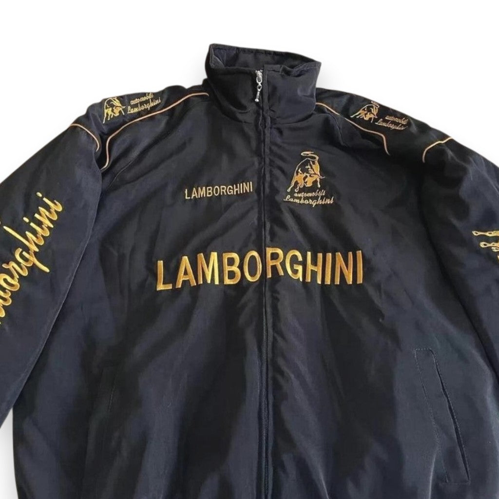 Black Lambo Racing Bomber Jacket