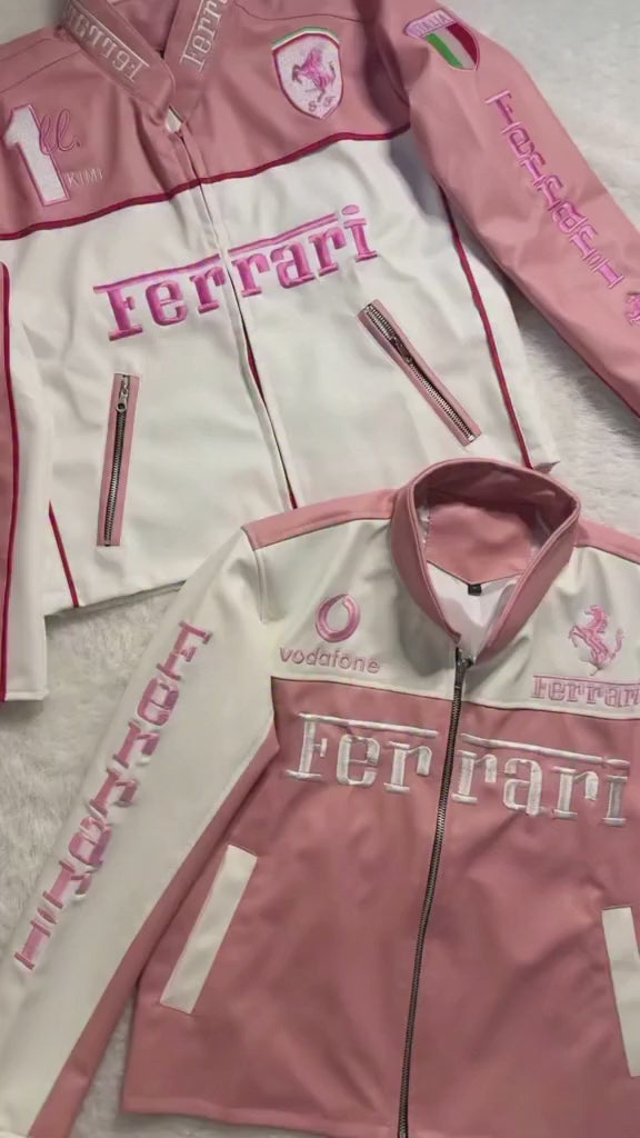 Pink PU Racing Jacket